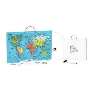 Mappamondo puzzle magnetico con lavagna