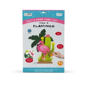 Composizione floreale con fenicottero