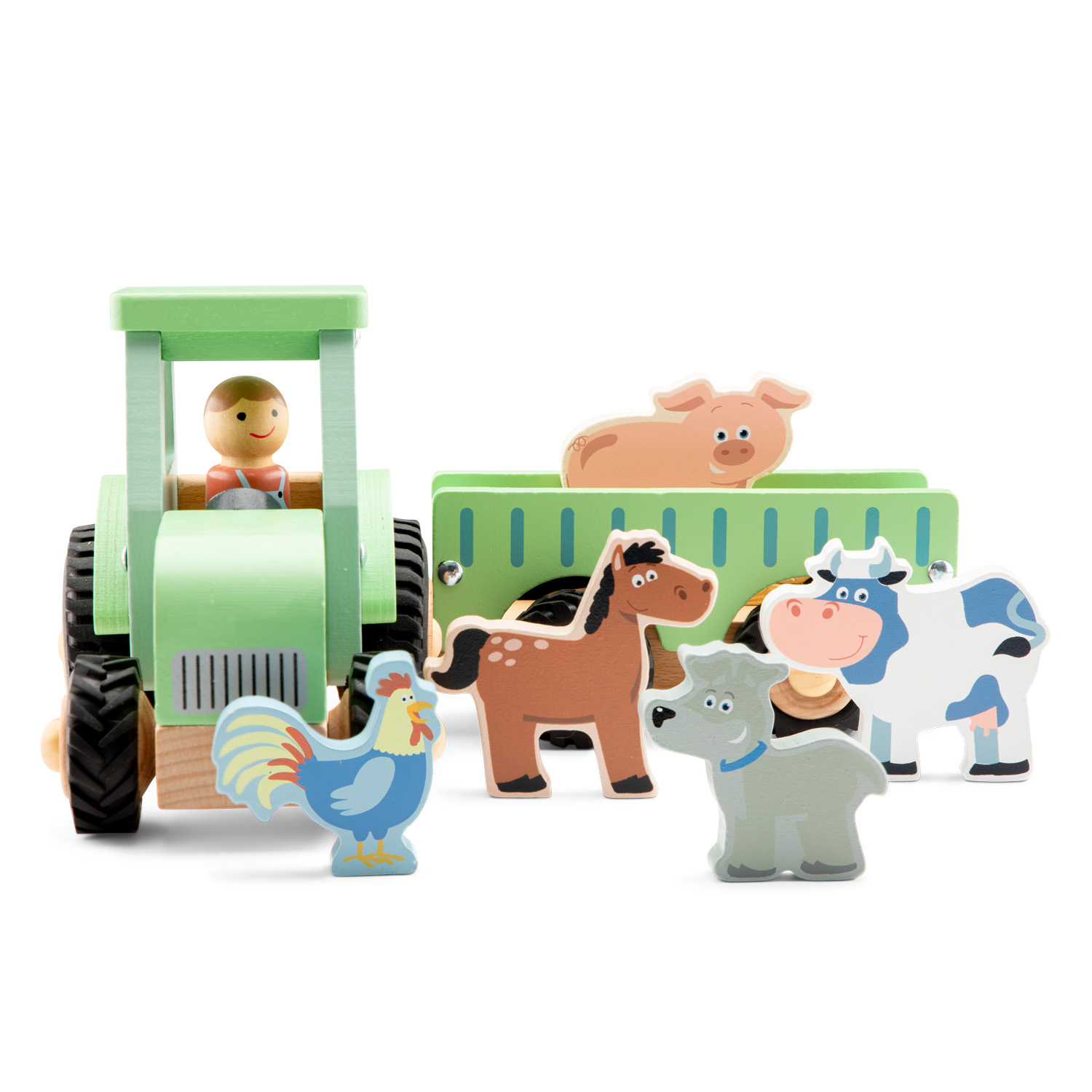 Trattore con rimorchio e animali - immagine 2