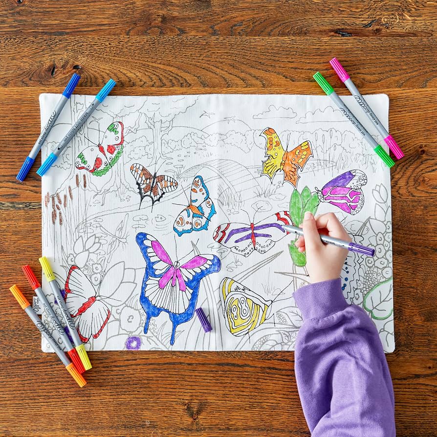 Tovaglietta da colorare - FARFALLE - - immagine 2