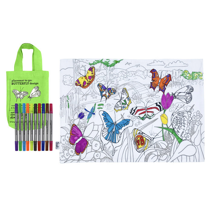 Tovaglietta da colorare - FARFALLE - - immagine 3